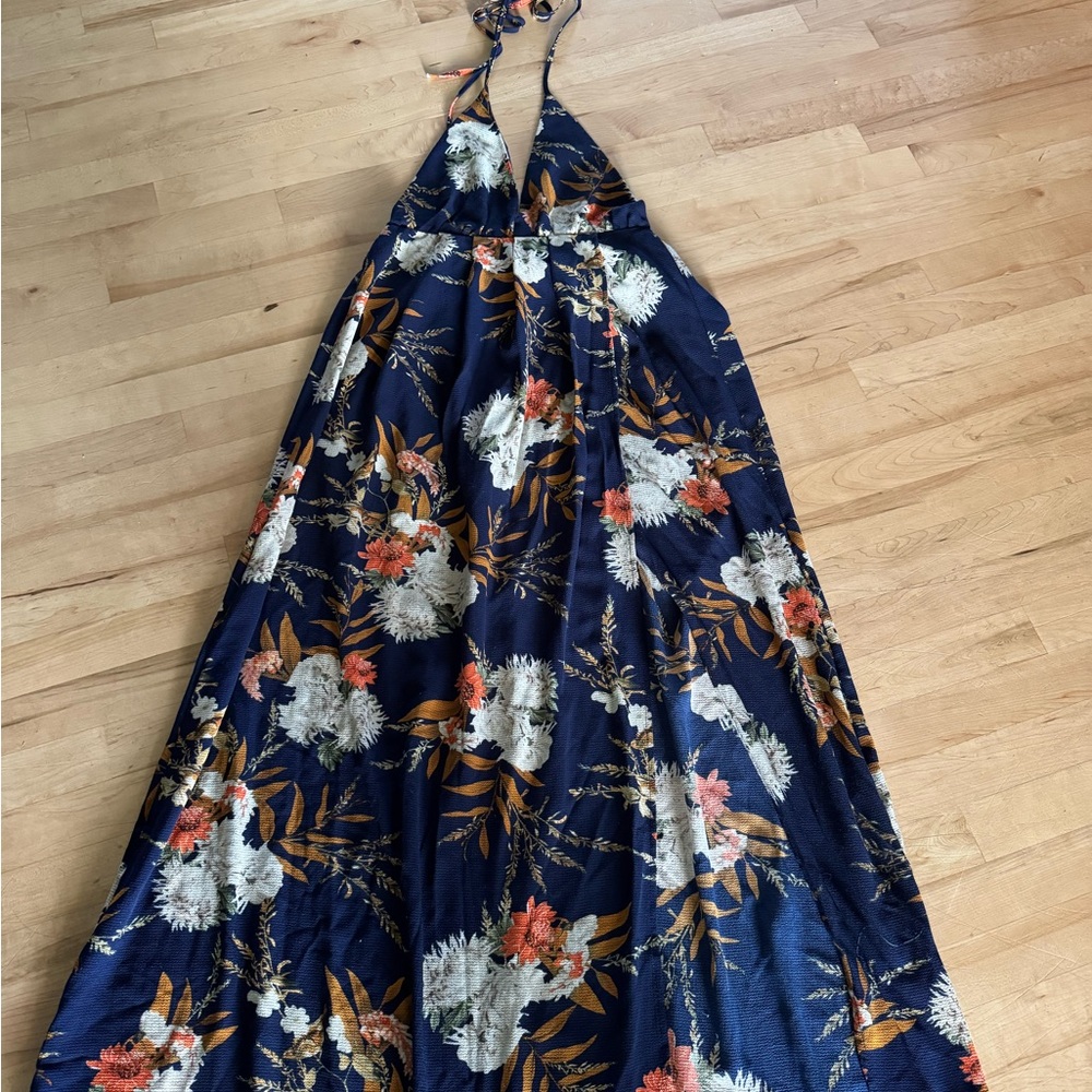 Floral Halter Maxi Dress